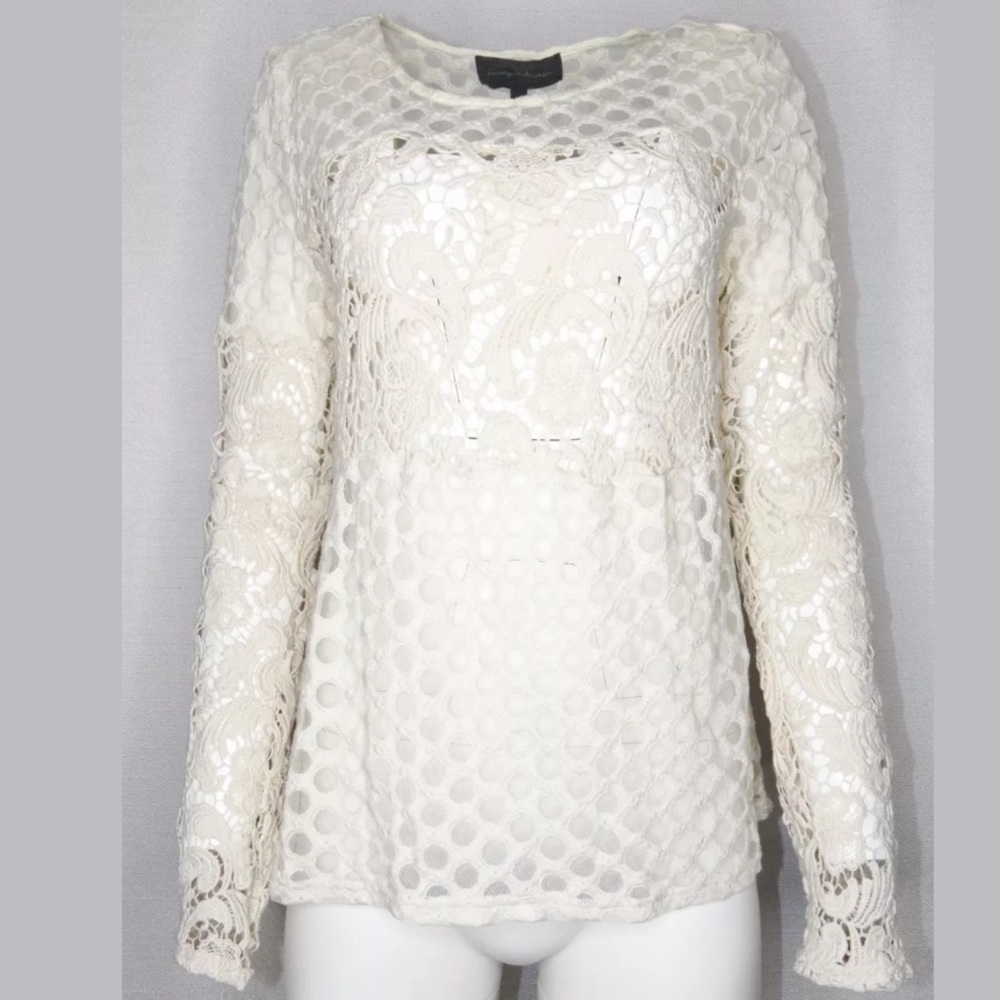 Anthropologie Sunday in Brooklyn M Lace Mesh Top